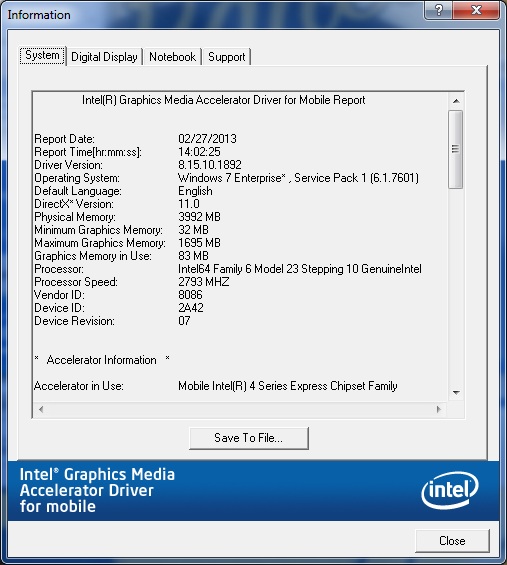 intel express chipset graphics driver windows xp